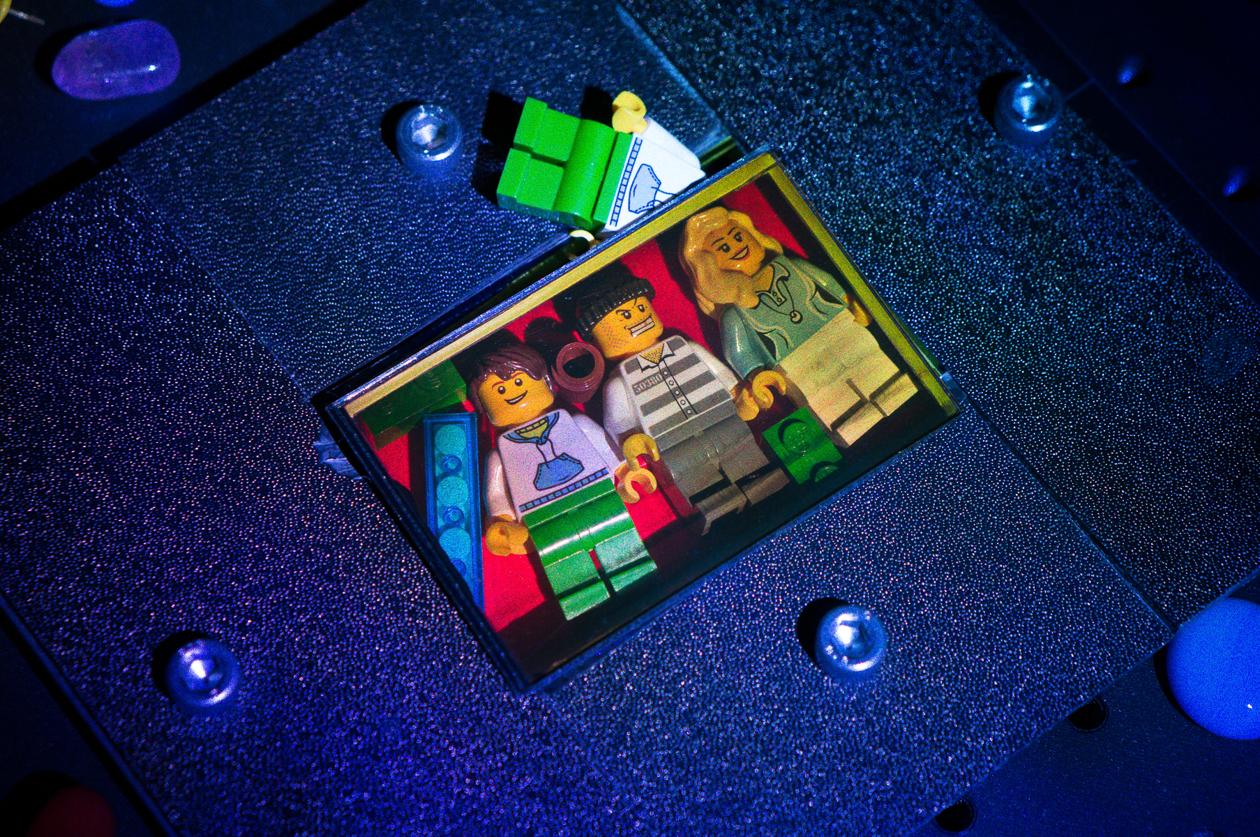 LEGO hologram restored by RGB lasers