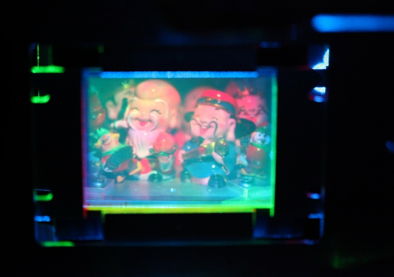 Three-Color Transparent Holograms of Leith